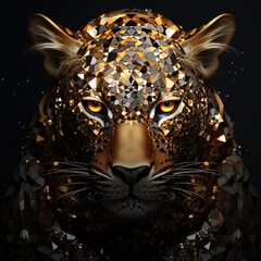 Obraz premium a leopard made of diamonds