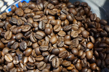 Fototapeta premium coffee beans coffee machine espresso americano background 