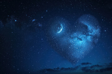 Starry Night Love, Moonlit Heart in the Sky