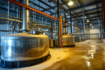 biodiesel production facility using waste cooking oil or animal fat - obrazy, fototapety, plakaty