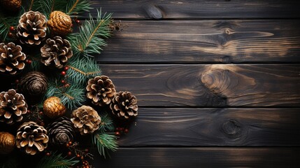 "Festive Christmas Holiday Background with Empty Wooden Table Ready for Decorations and Celebrations"