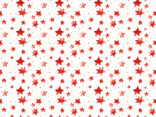 Aquarell Wasserfarben Sterne durchscheinend rot gold Hintergrund Textur Kachel - nahtlos gekachelt