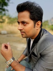 Businessman thinking new strategies to grow up the company Isolated