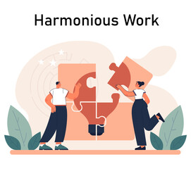 Positive relationships. Loving family connection and friends support. Harmonious mutual communication. Warm relations between people. Flat vector illustration