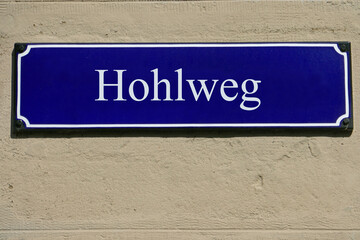 Emailleschild Hohlweg