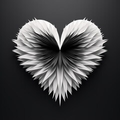 black and white heart