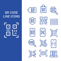 QR code vector icon set