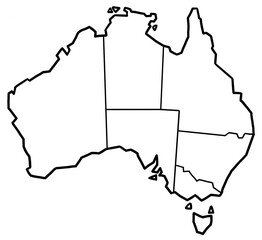 Australia political map outline