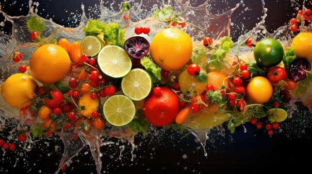 colorful abstract food background illustration vibrant artistic, creative modern, texture design colorful abstract food background