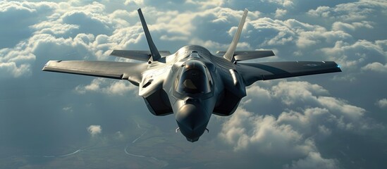 F-35 stealth fighter, fly, land, take off, bomb, dog fight, refuel, fire missile. - obrazy, fototapety, plakaty