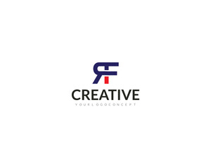 Fototapeta premium Illustration modern initials FR is combined into a new form logo design . 