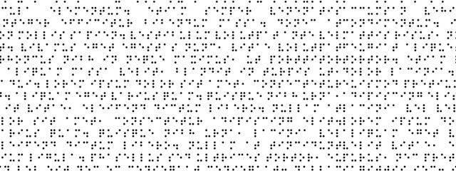 Monochrome braille seamless pattern. Simple vector background with black dots on white. Code symbols. International alphabet for blind people - obrazy, fototapety, plakaty