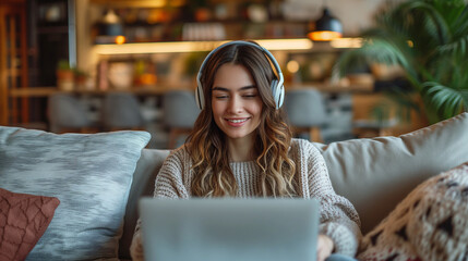 Young woman doing homeoffice, working from home