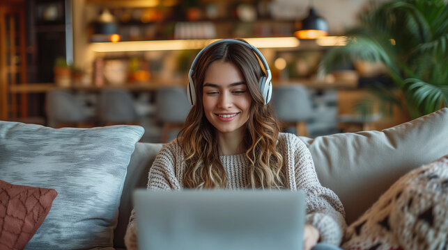 Young woman doing homeoffice, working from home