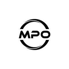 MPO letter logo design with white background in illustrator, cube logo, vector logo, modern alphabet font overlap style. calligraphy designs for logo, Poster, Invitation, etc.