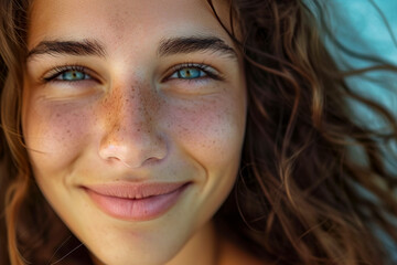 Obraz premium close-up of a woman face with a smile