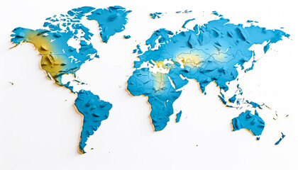 Fototapeta na wymiar Blue World Map with Atlas and Countries