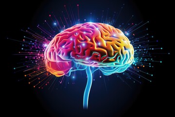 Obraz premium Axons transmit signals, terminating at axon terminals. Neural stem cells contribute to neurogenesis in the brain. Neuropharmacology studies neuron-related drugs. Neuronal arborization neural networks