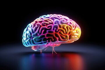 Fototapeta premium Neural intricacies: Axon collaterals extend neural reach in the brain, fostering integration. Neuronal firing, regeneration, neural excitotoxicity. Colorful vivid neuronal brain neurons synchrony