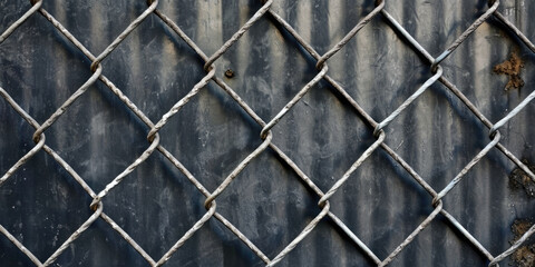 Fototapeta premium Galvanized Chain-Link Fence Texture