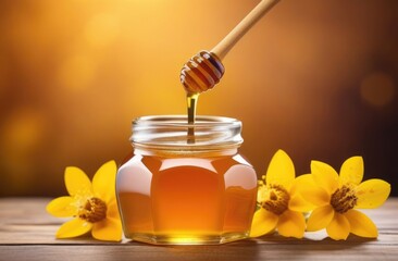 International Honey Day, world bee Day, honey jar, honey pot, natural flower honey