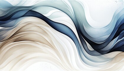 Artistic painting watercolor texture in blue beige colors