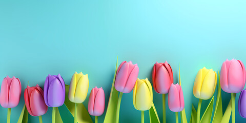 Color spring tulips background - Seasons design