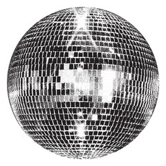 Disco ball isolated. Disco ball clipart. Mirrorball with lights.	