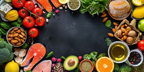 Healthy food , set of products for cooking a balanced meal , background , wallpaper