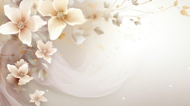 Floral background for romantic invitation letter AI generated image