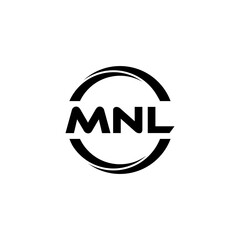 MNL letter logo design with white background in illustrator, cube logo, vector logo, modern alphabet font overlap style. calligraphy designs for logo, Poster, Invitation, etc.