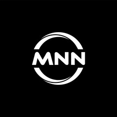MNN letter logo design with black background in illustrator, cube logo, vector logo, modern alphabet font overlap style. calligraphy designs for logo, Poster, Invitation, etc.