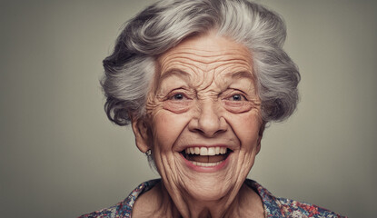 funny grandma portrait, portrait of a senior old women close-up, grandmother portrait