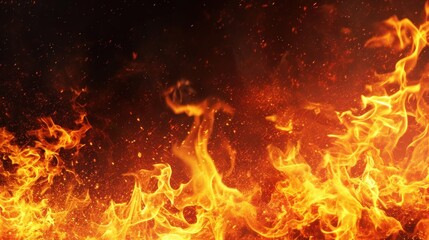 Fototapeta na wymiar Inferno Dance, A Mesmerizing View of Fiery Flames