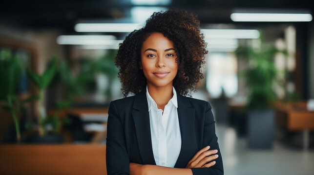 Successful Young Black Business Woman In Office