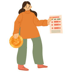 Financial concept of budget planning, diversification, money expenses distribution. Assets allocation, savings, personal finance management. Flat vector illustration isolated on white background.