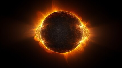 The Enchanting Display of a Sun with a Partial Solar Eclipse Unveiling Celestial Marvels - AI Generative