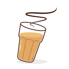 Indian hot drink vector. Indian chai icon. Chai is Indian drink. Kerala tea shop illustration vector eps. Indian Kerala roadside. Kerala tea shop line drawing. Kerala Old.