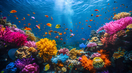 Fototapeta na wymiar coral reef in the blue sea