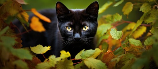Attention-seeking young black feline