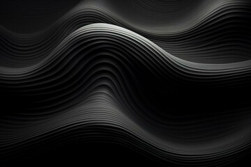 Artistic portrayal of a mysterious wave-like pattern in shades of darkness. Generative AI