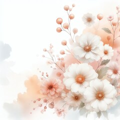 Fototapeta na wymiar Beautiful nature design of watercolor bouquet
