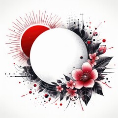 Modern art concept with red black elements