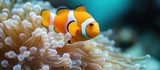 Naklejka na ściany i meble Australian Clown Fish thrive in the Great Barrier Reef's Anemone.