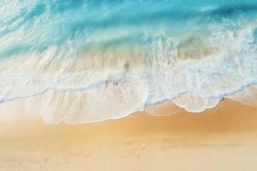 An abstract sandy beach, featuring translucent light blue waves and the sun's radiant presence—a captivating summer vacation background concept banner, nature. Created with generative AI tools