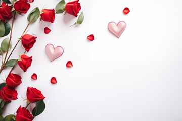 Valentine's Day Gift: Heart-Shaped Blossoms, Wedding Invitation Template - obrazy, fototapety, plakaty