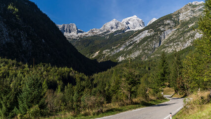 Mount Jalovec 2,645 m. from Vršič road, julian alps ,Slovenia, Central Europe,