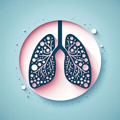 Lungs Cancer awareness month. lungs silhouette in Vector Illustration for Background world cancer day created with generative ai	