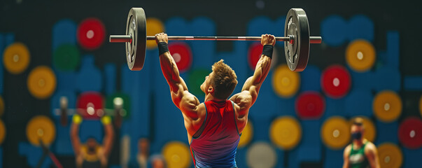 Weightlifting in the Olympics summer games in Paris - obrazy, fototapety, plakaty