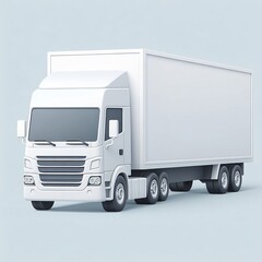 white cargo truck with a white blank empty trailer Vector Design Illustration for Background created with generative ai	
